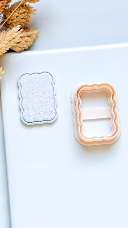 Scalloped Rectangle Polymer Clay Cutter Wavy Plaque Shape Tool for Earrings and Jewelry Making