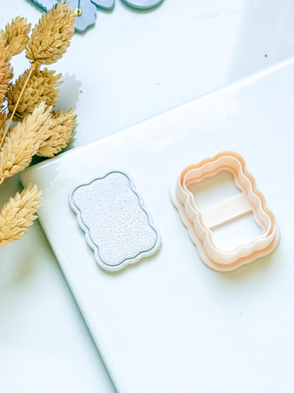 Scalloped Rectangle Polymer Clay Cutter Wavy Plaque Shape Tool for Earrings and Jewelry Making