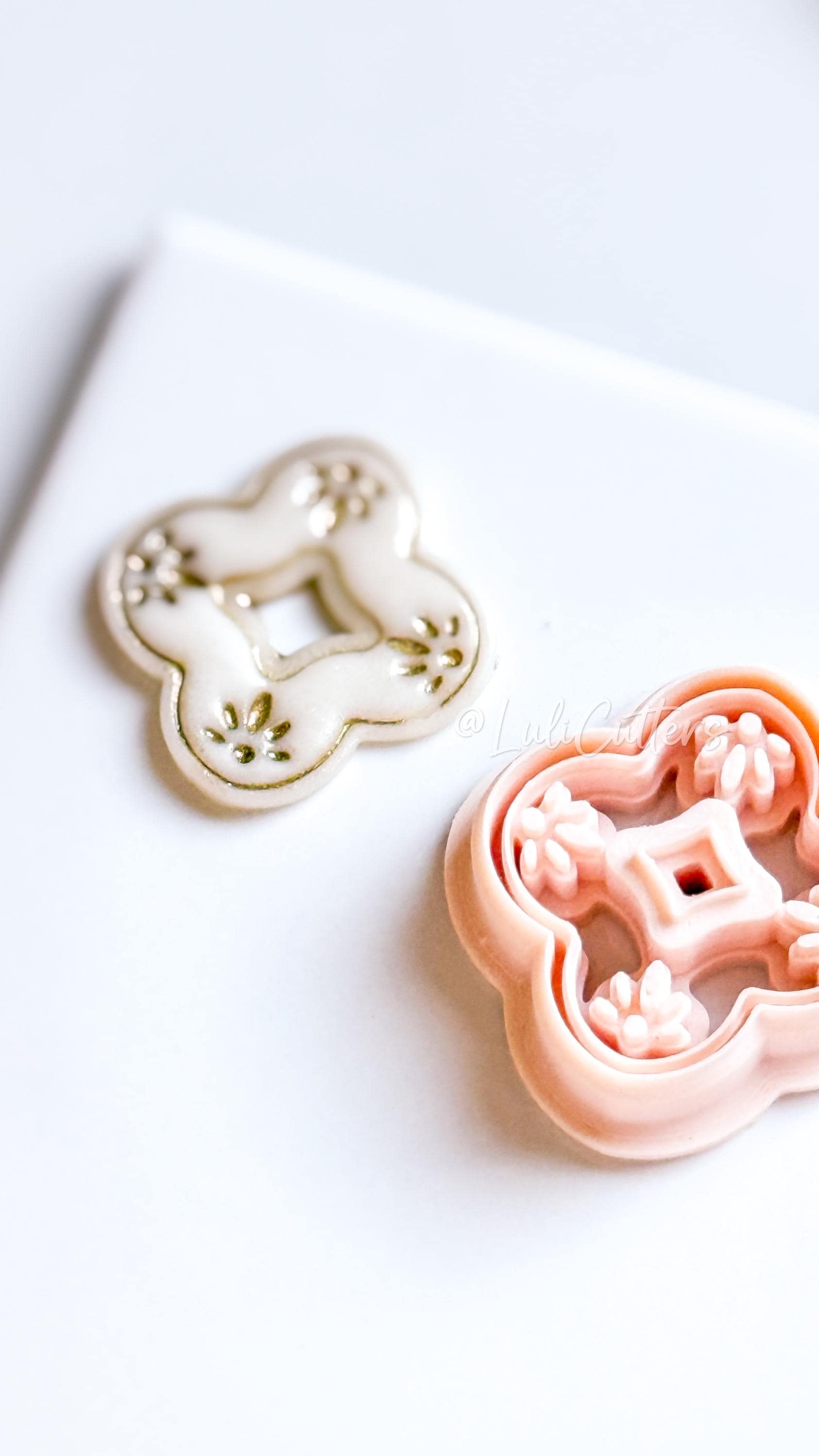 Floral Quatrefoil Polymer Clay Cutter for Hoop - Petal Tile Shape for Earrings