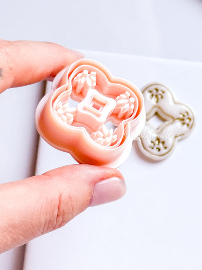 Floral Quatrefoil Polymer Clay Cutter for Hoop - Petal Tile Shape for Earrings