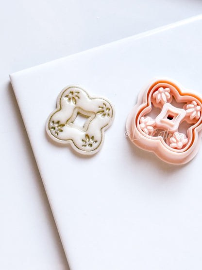 Floral Quatrefoil Polymer Clay Cutter for Hoop - Petal Tile Shape for Earrings
