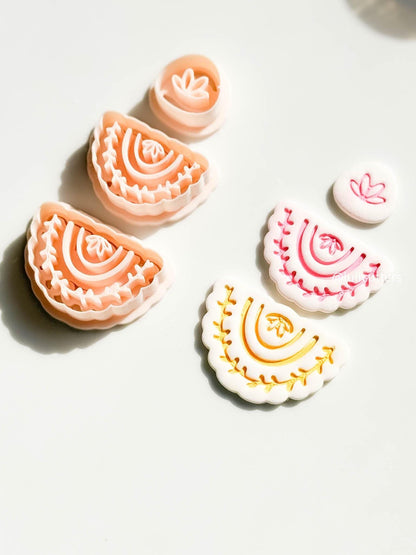 Boho Floral Arch Earring Cutter Set: Scalloped Clay Jewelry Making
