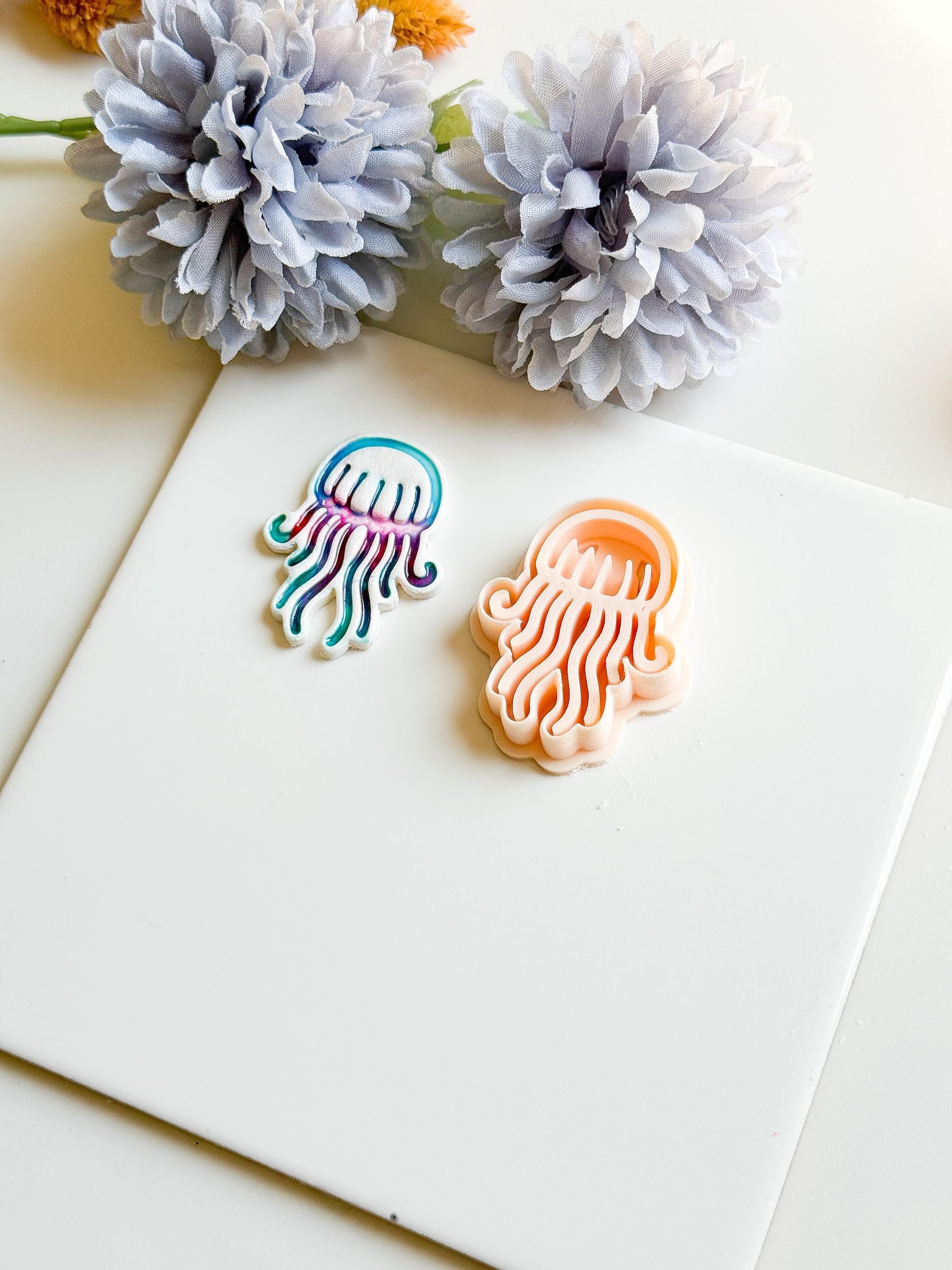 Jellyfish Polymer Clay Cutter: Ocean Earrings, Summer Sea Design (45mm