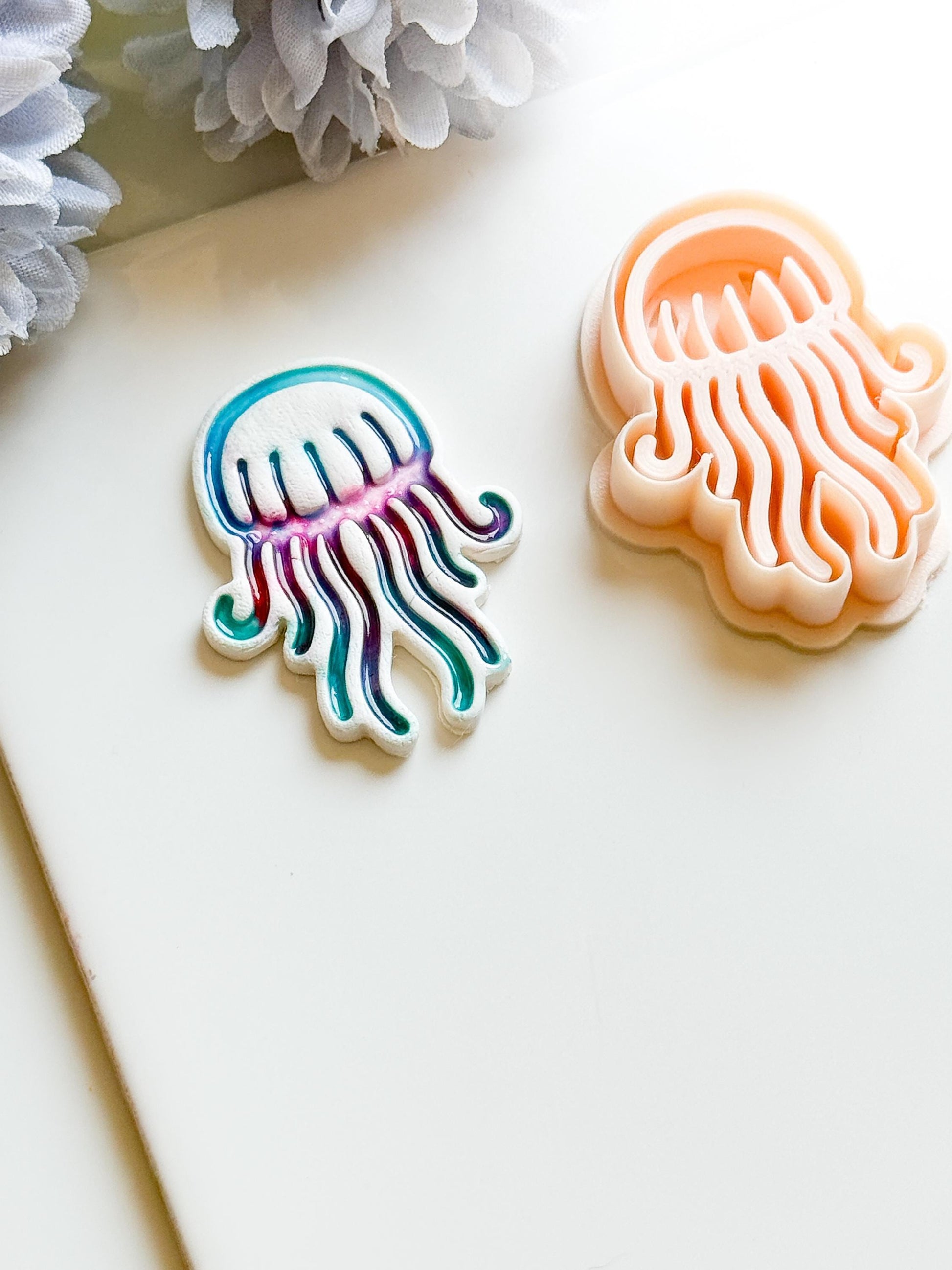 Jellyfish Polymer Clay Cutter: Ocean Earrings, Summer Sea Design (45mm