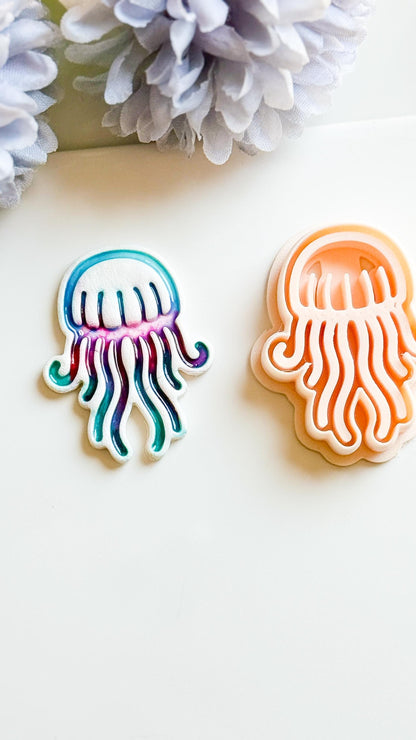 Jellyfish Polymer Clay Cutter: Ocean Earrings, Summer Sea Design (45mm