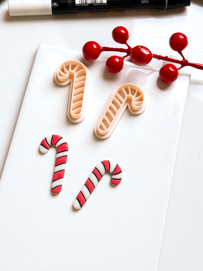 Candy Cane Clay Cutter: Christmas Earring & Charm Tool