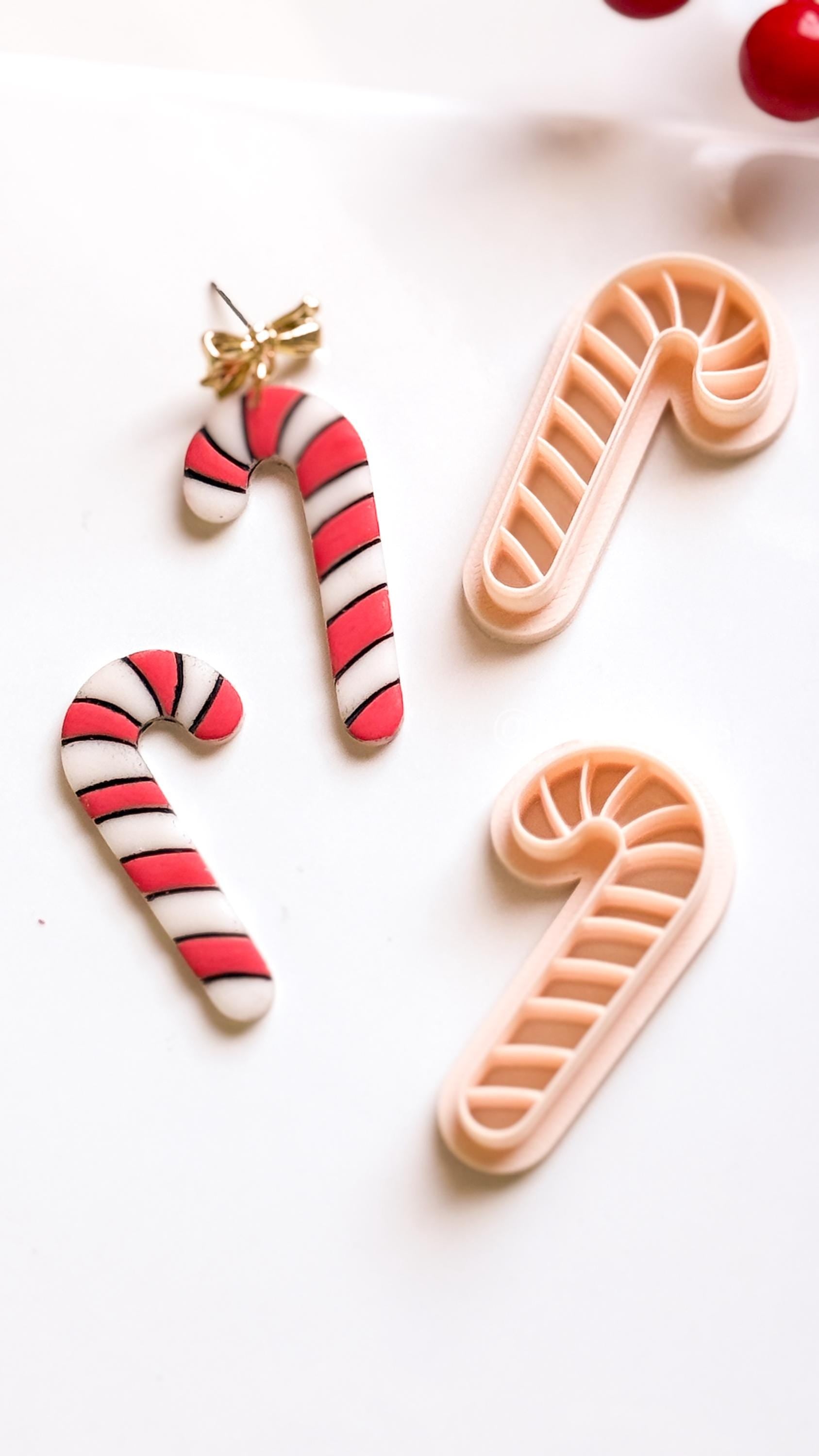 Candy Cane Clay Cutter: Christmas Earring & Charm Tool