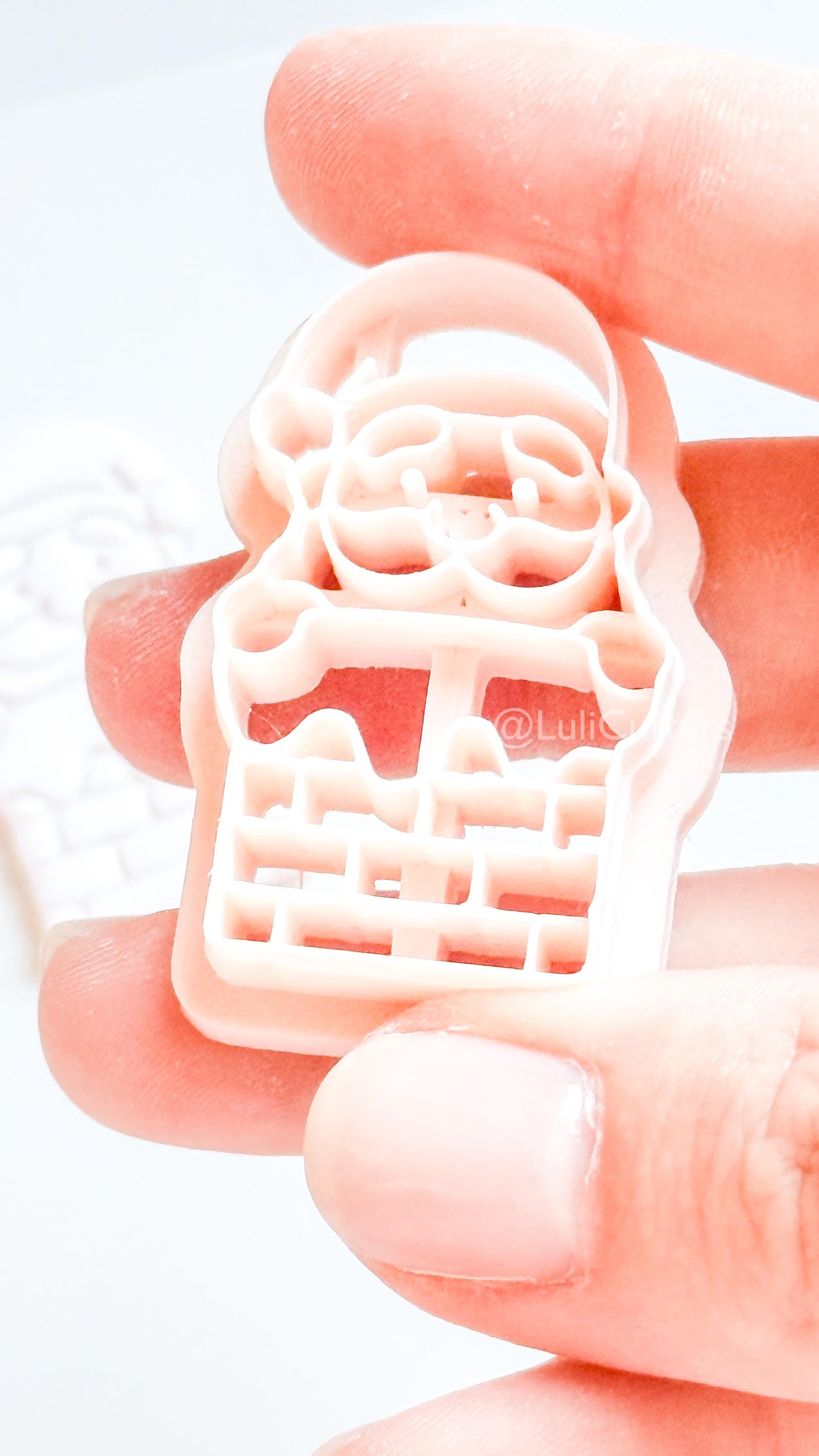 Santa in Chimney Clay Cutter – Christmas Polymer Clay Tool for Holiday Earrings & Charms