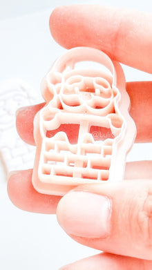 Santa in Chimney Clay Cutter – Christmas Polymer Clay Tool for Holiday Earrings & Charms