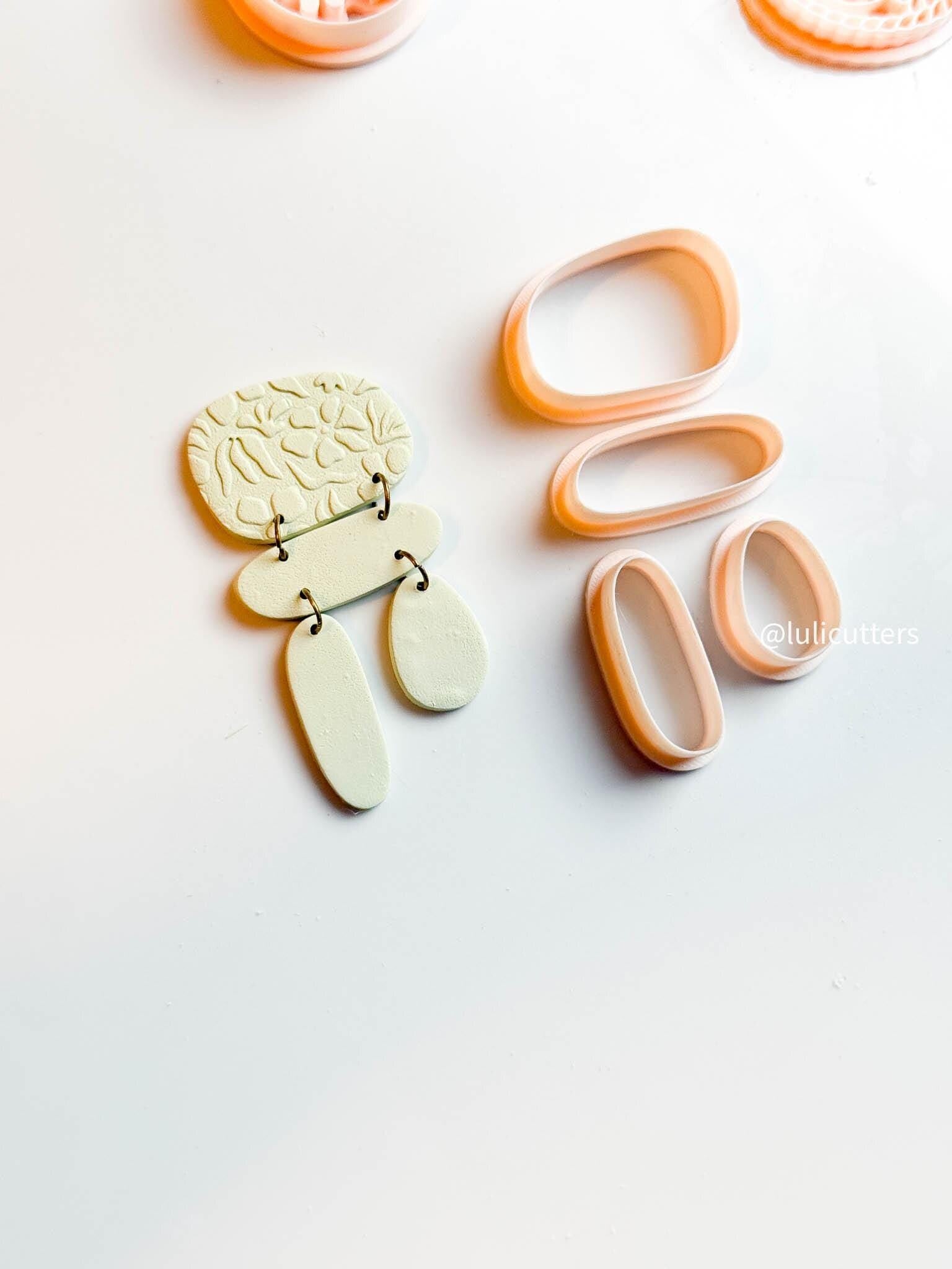 Modular Clay Cutter Set: Organic Linked Earring Shapes
