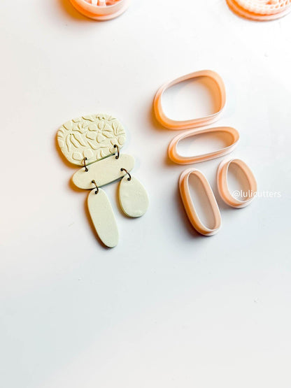 Modular Clay Cutter Set: Organic Linked Earring Shapes