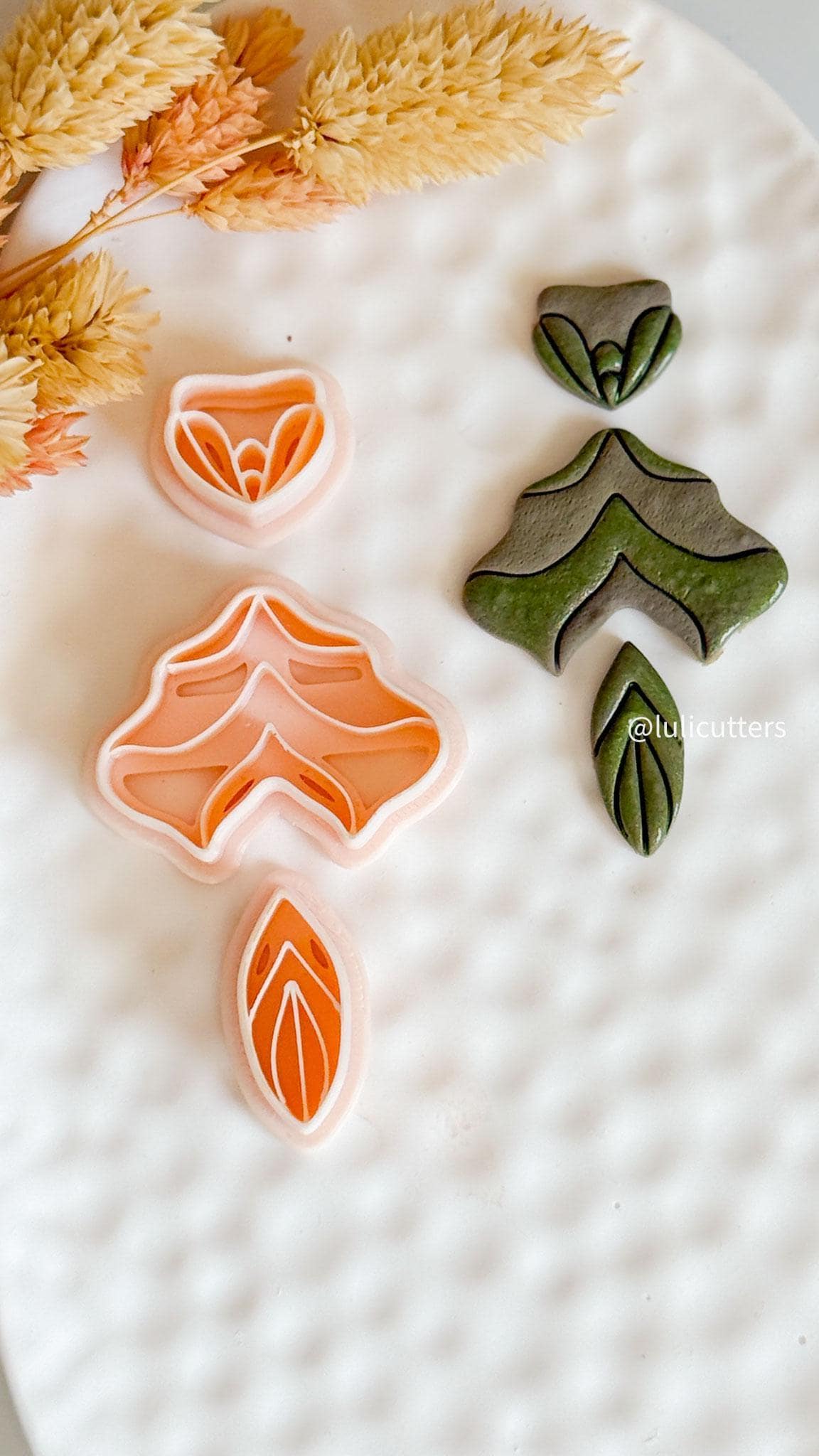 Layered Leaf Clay Cutters: Botanical Boho Earring Jewelry Making