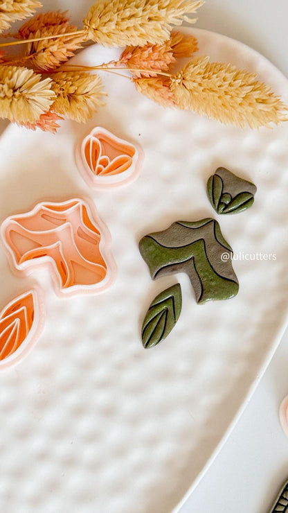 Layered Leaf Clay Cutters: Botanical Boho Earring Jewelry Making