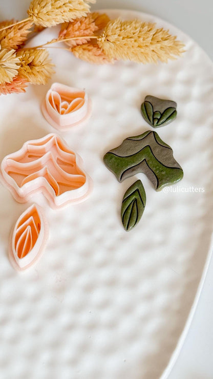 Layered Leaf Clay Cutters: Botanical Boho Earring Jewelry Making