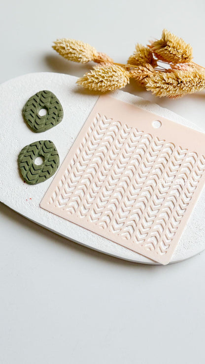 Chevron Stripe Stencil for Polymer Clay: Herringbone Texture Template