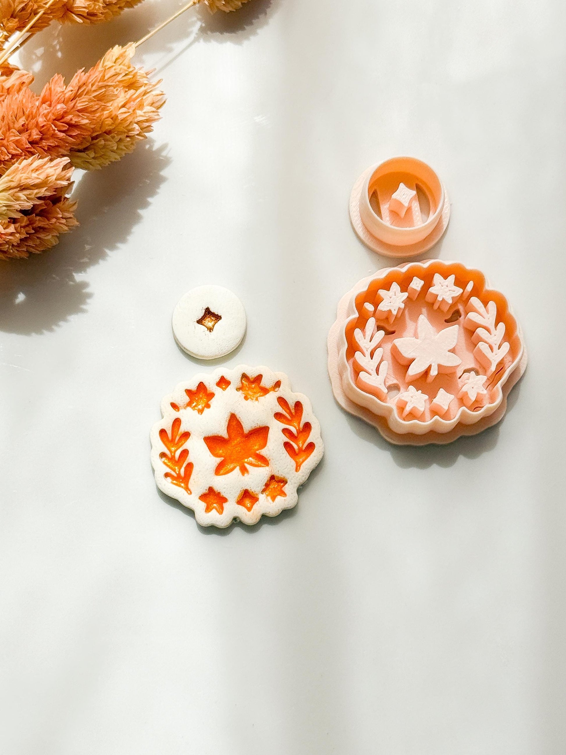 Maple Leaf Polymer Clay Cutter Set: Fall Floral Wreath Earring Tool