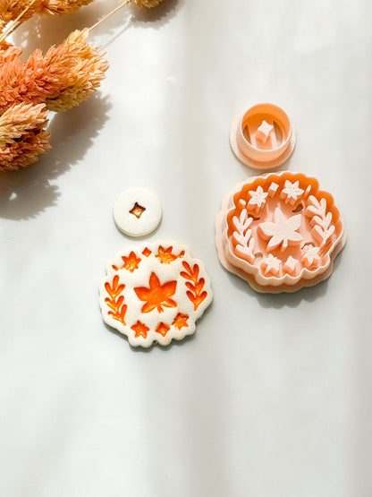 Maple Leaf Polymer Clay Cutter Set: Fall Floral Wreath Earring Tool