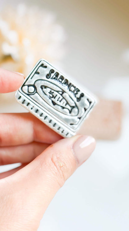 Sardine Tin Polymer Clay Cutter: Vintage Fish Can Design (40 mm)