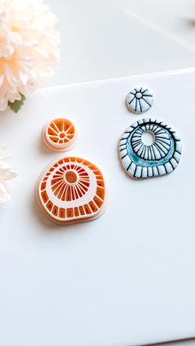 Rustic Ceramic Clay Earring Cutter Set: Boho Debossed Texture