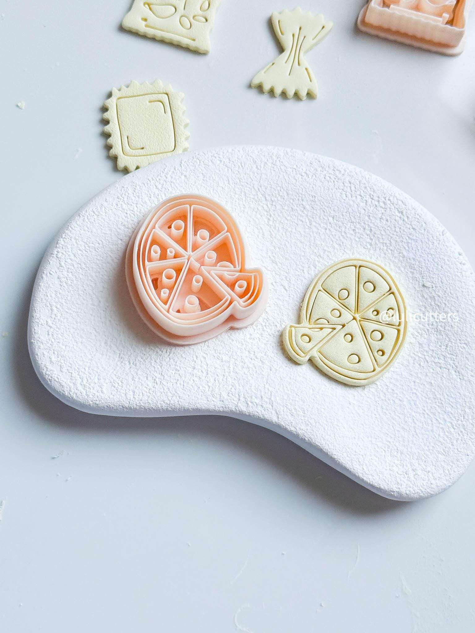 Pizza Slice Earring Cutter Fun Imprint Design with Toppings and Crust (35 mm)