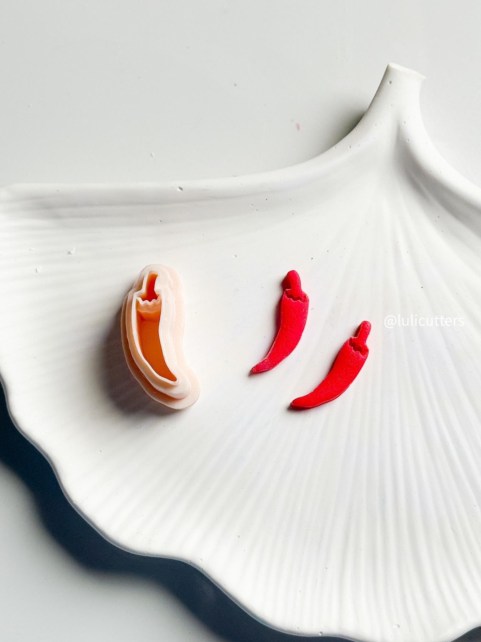 Mini Chili Pepper Clay Cutter 25mm Spicy Earring Cutter with Imprint
