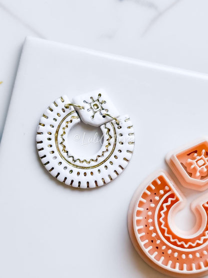 Boho Arch Clay Earring Cutter Set Includes Base Shape + Patterned Topper