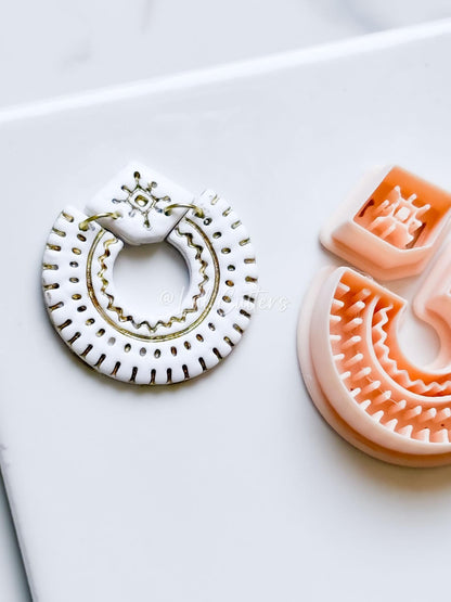 Boho Arch Clay Earring Cutter Set Includes Base Shape + Patterned Topper