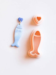 Fish Earring Cutter with Heart Top 2-Piece Polymer Clay Cutter Set