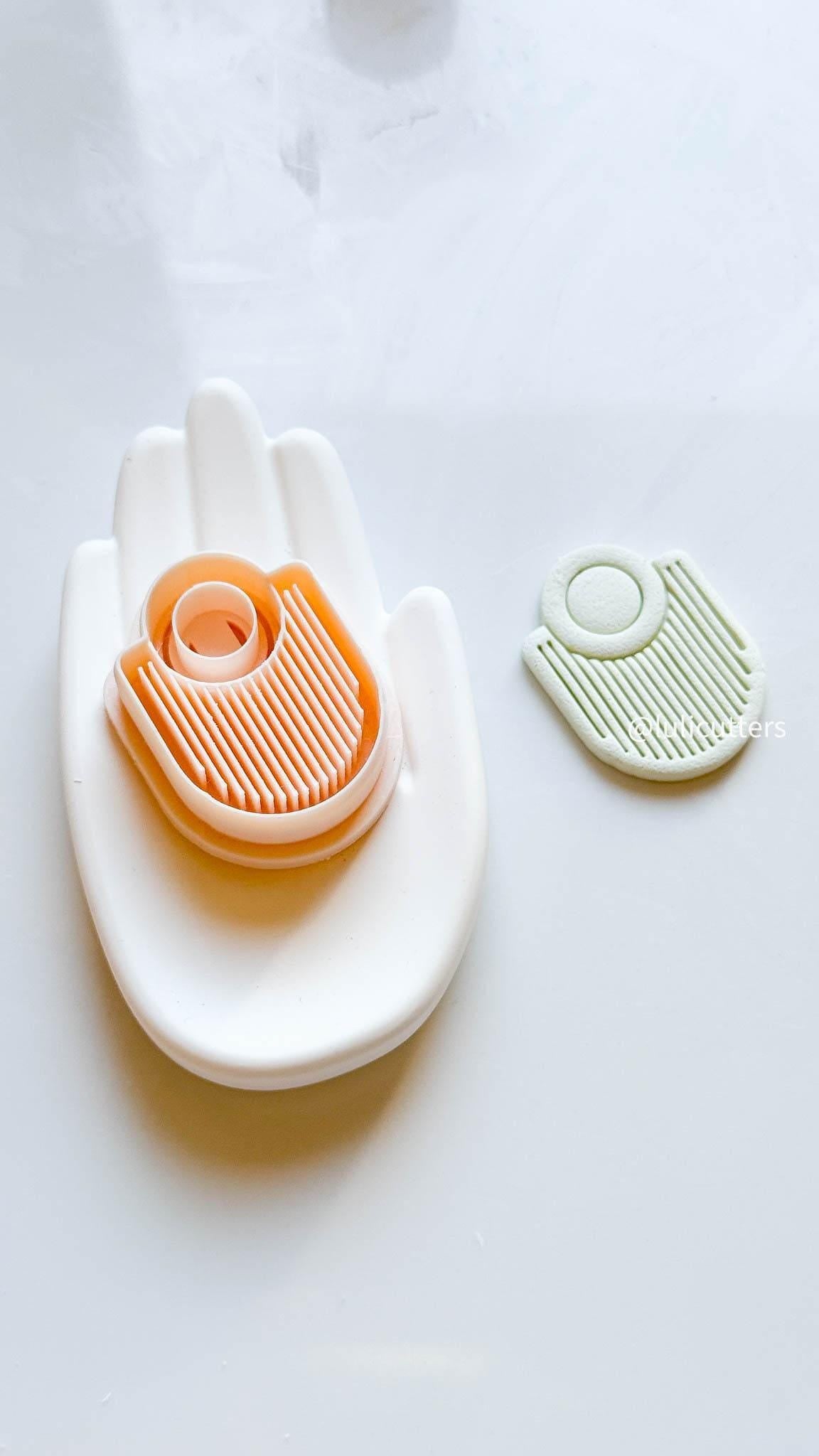 Ribbed Arch Clay Earring Cutter 35mm with or without Hole Option