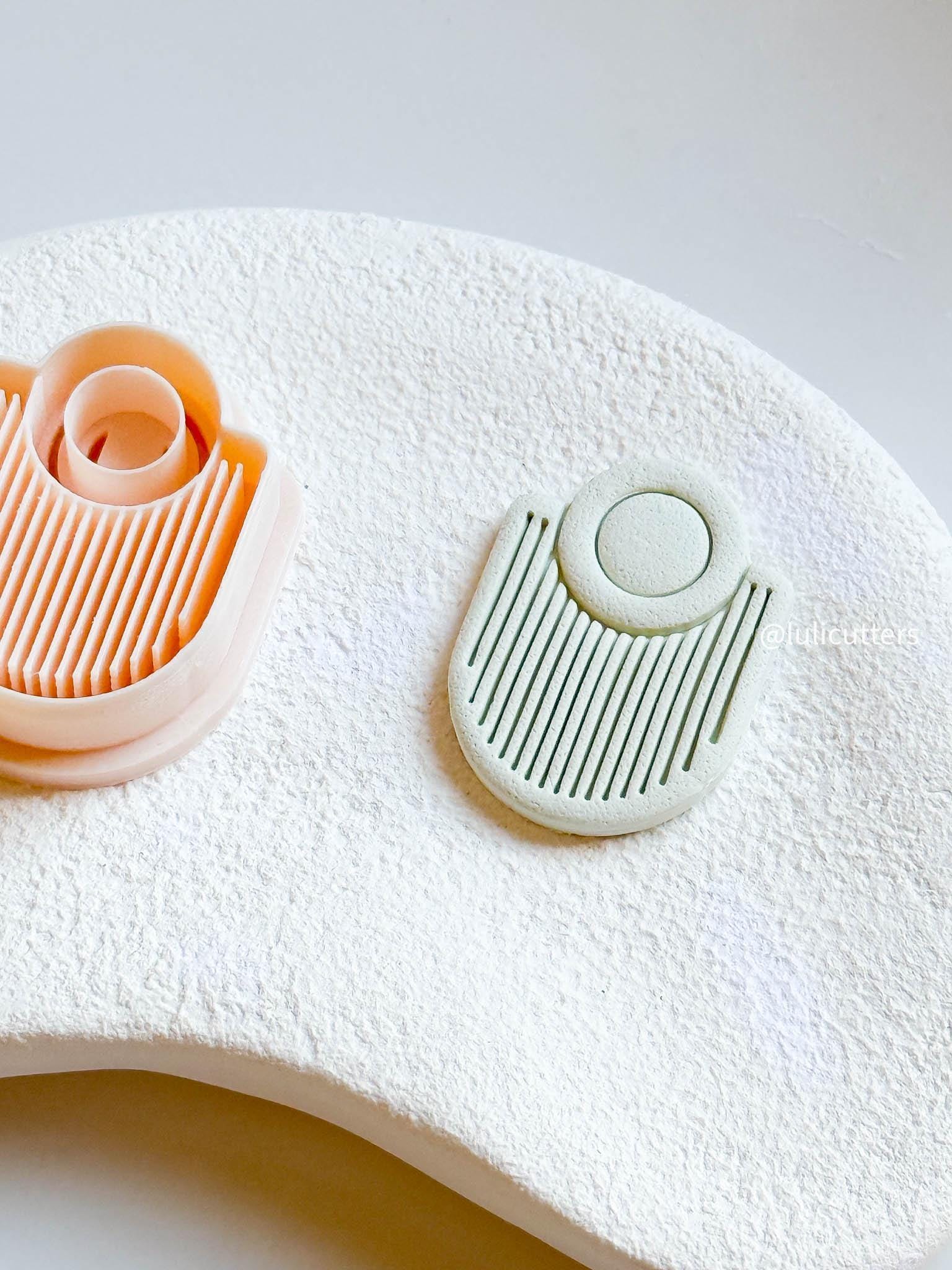 Ribbed Arch Clay Earring Cutter 35mm with or without Hole Option