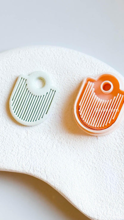 Ribbed Arch Clay Earring Cutter 35mm with or without Hole Option