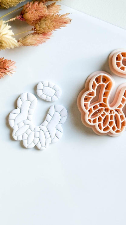 Abstract Layered Lines Clay Earring Cutter Set: Organic Texture