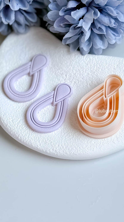 Layered Drop Clay Earring Cutter One-Piece Cutter with Built-In Teardrop Topper