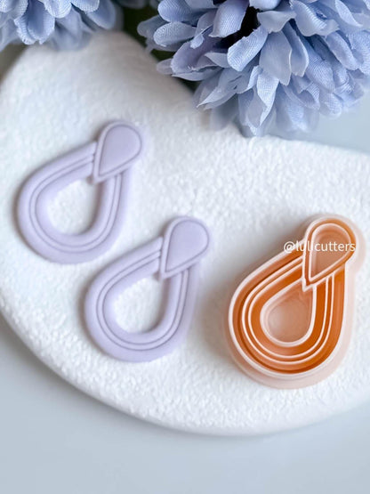 Layered Drop Clay Earring Cutter One-Piece Cutter with Built-In Teardrop Topper