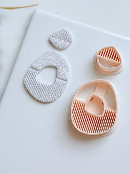 Modern Abstract Polymer Clay Cutter Set Textured Geometric Earring Shapes