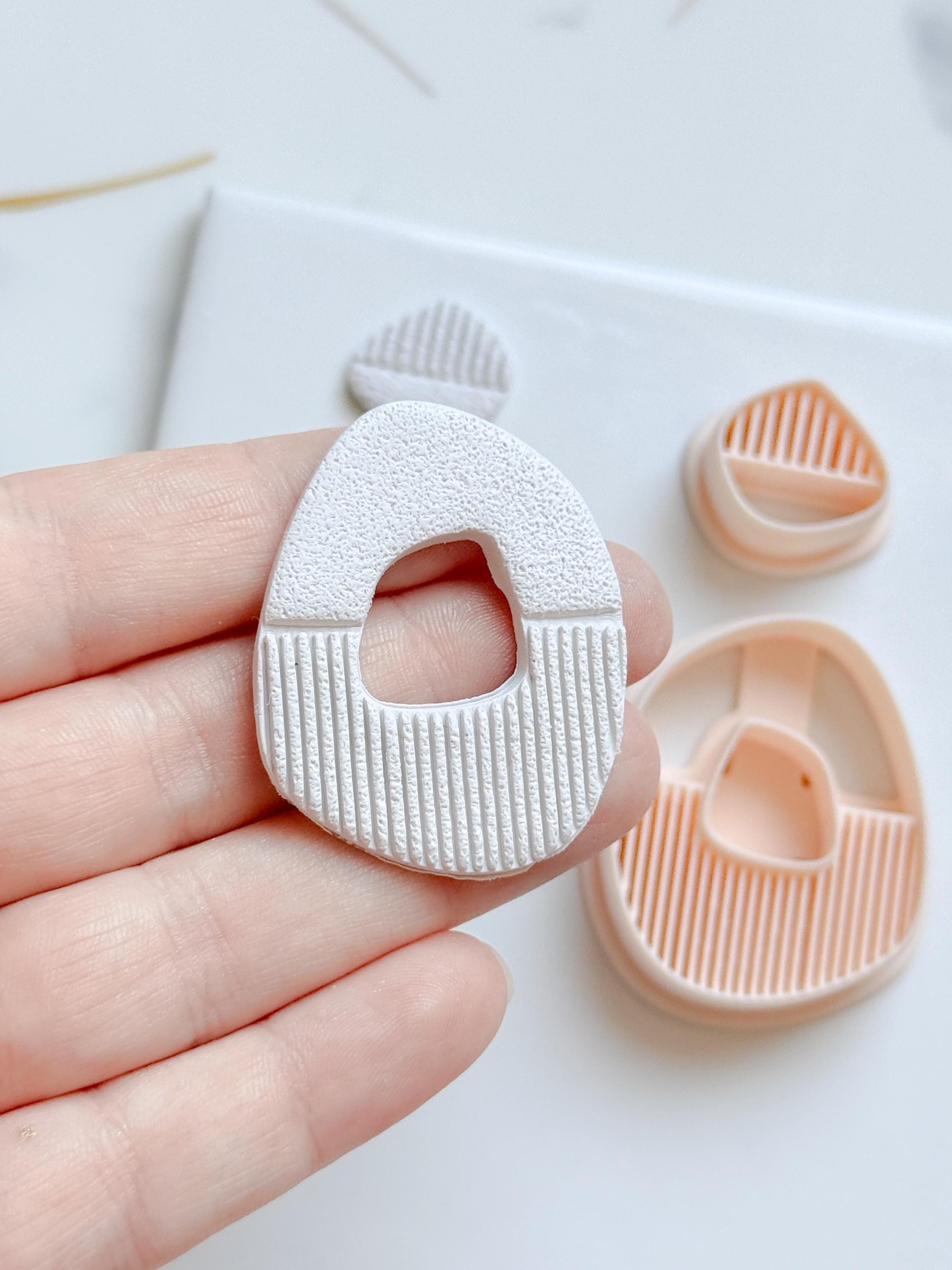 Modern Abstract Polymer Clay Cutter Set Textured Geometric Earring Shapes