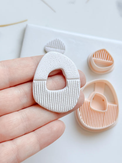 Modern Abstract Polymer Clay Cutter Set Textured Geometric Earring Shapes
