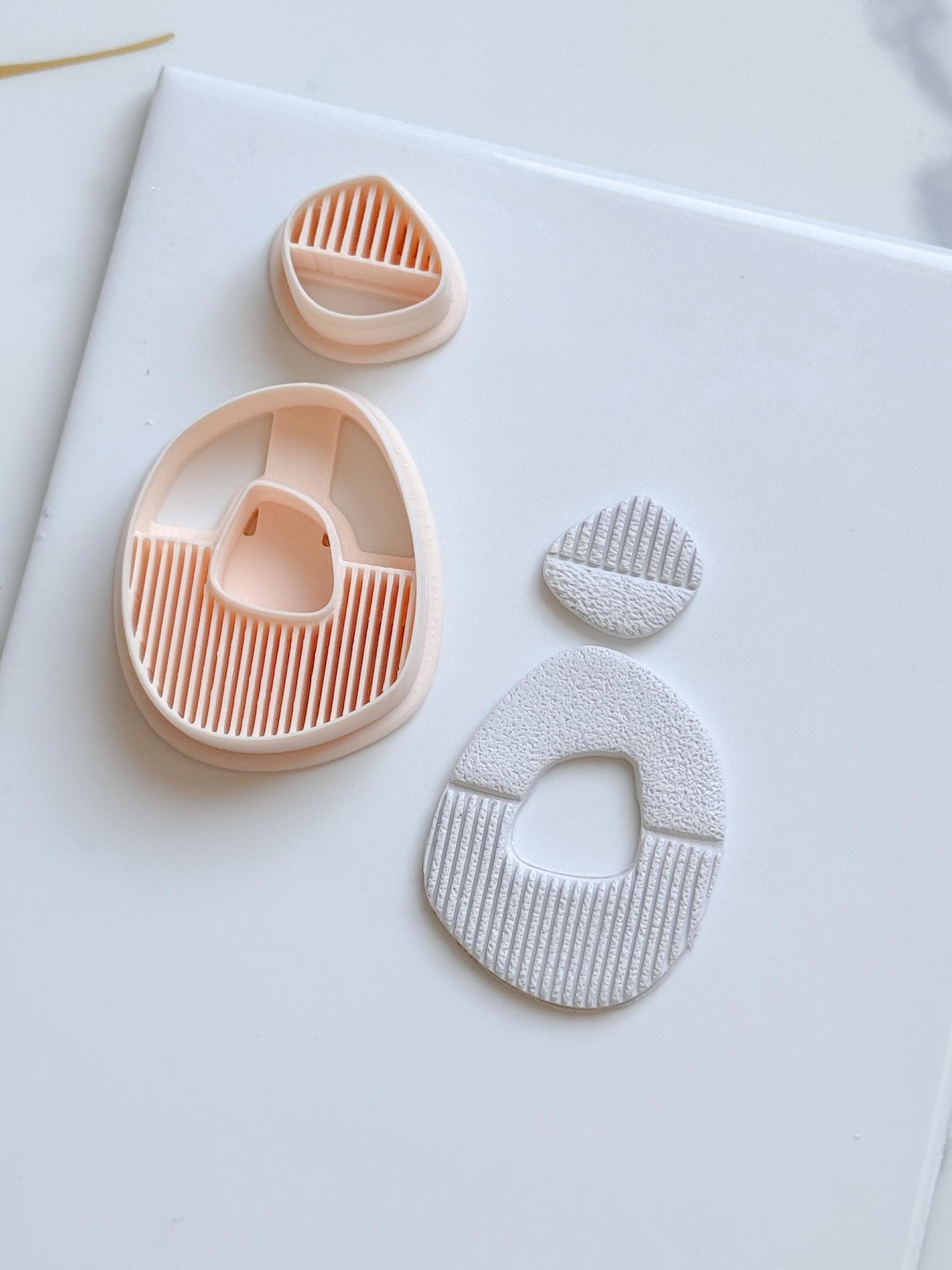 Modern Abstract Polymer Clay Cutter Set Textured Geometric Earring Shapes