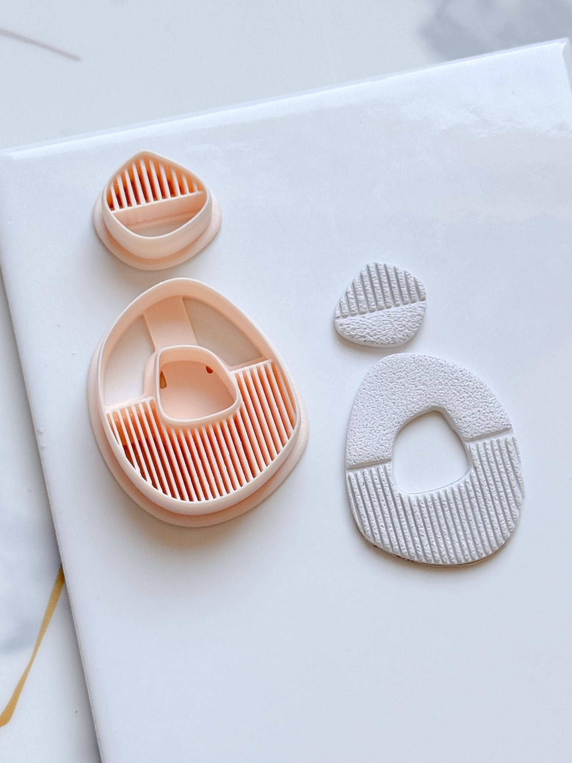 Modern Abstract Polymer Clay Cutter Set Textured Geometric Earring Shapes