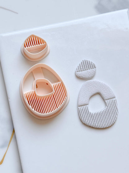 Modern Abstract Polymer Clay Cutter Set Textured Geometric Earring Shapes