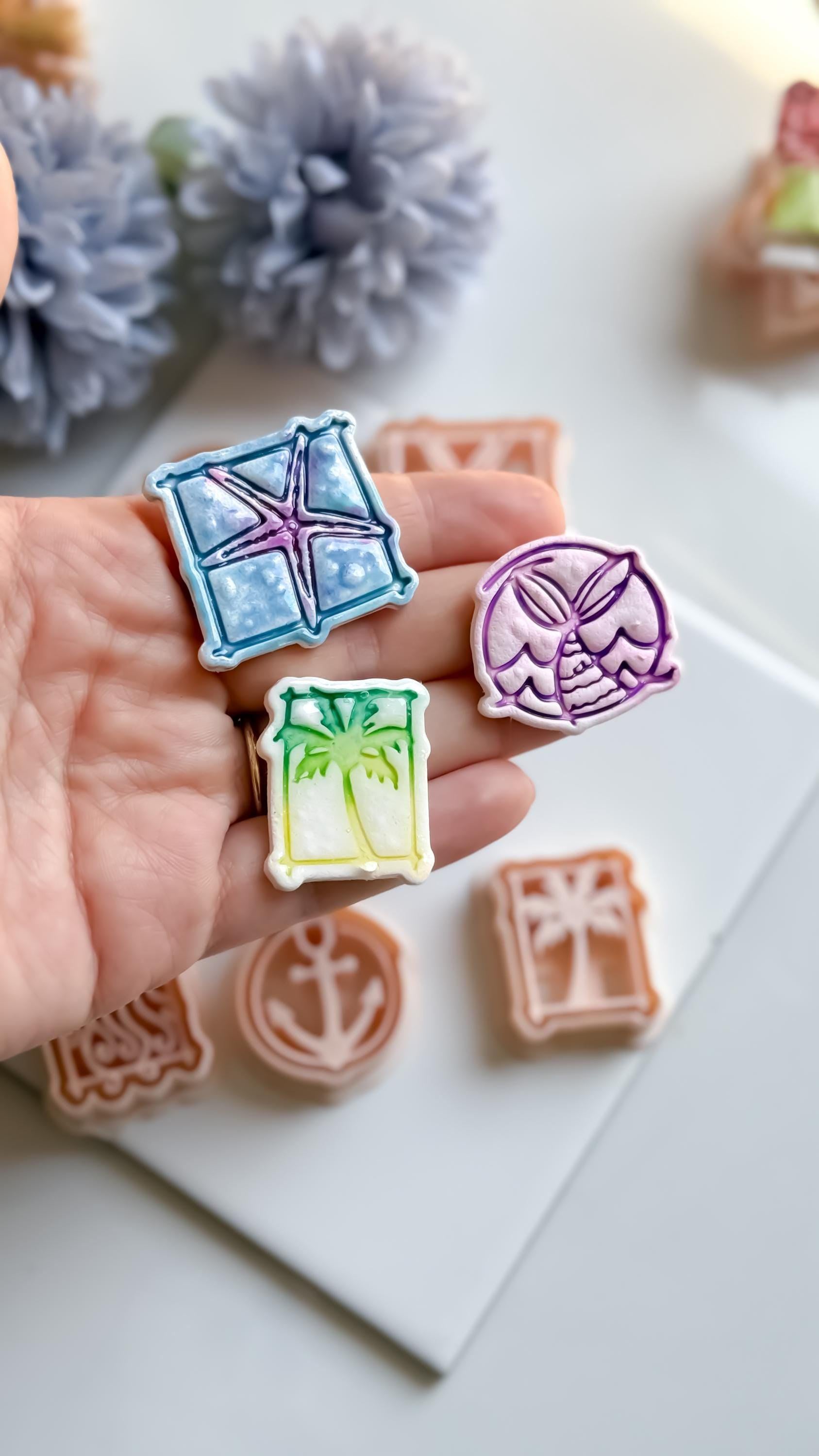 Tiki Summer Polymer Clay Cutters: Ocean Theme Mold Set