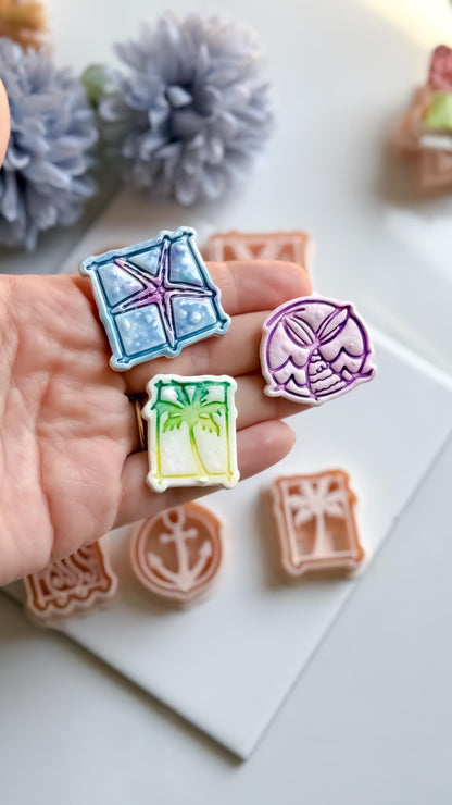 Tiki Summer Polymer Clay Cutters: Ocean Theme Mold Set