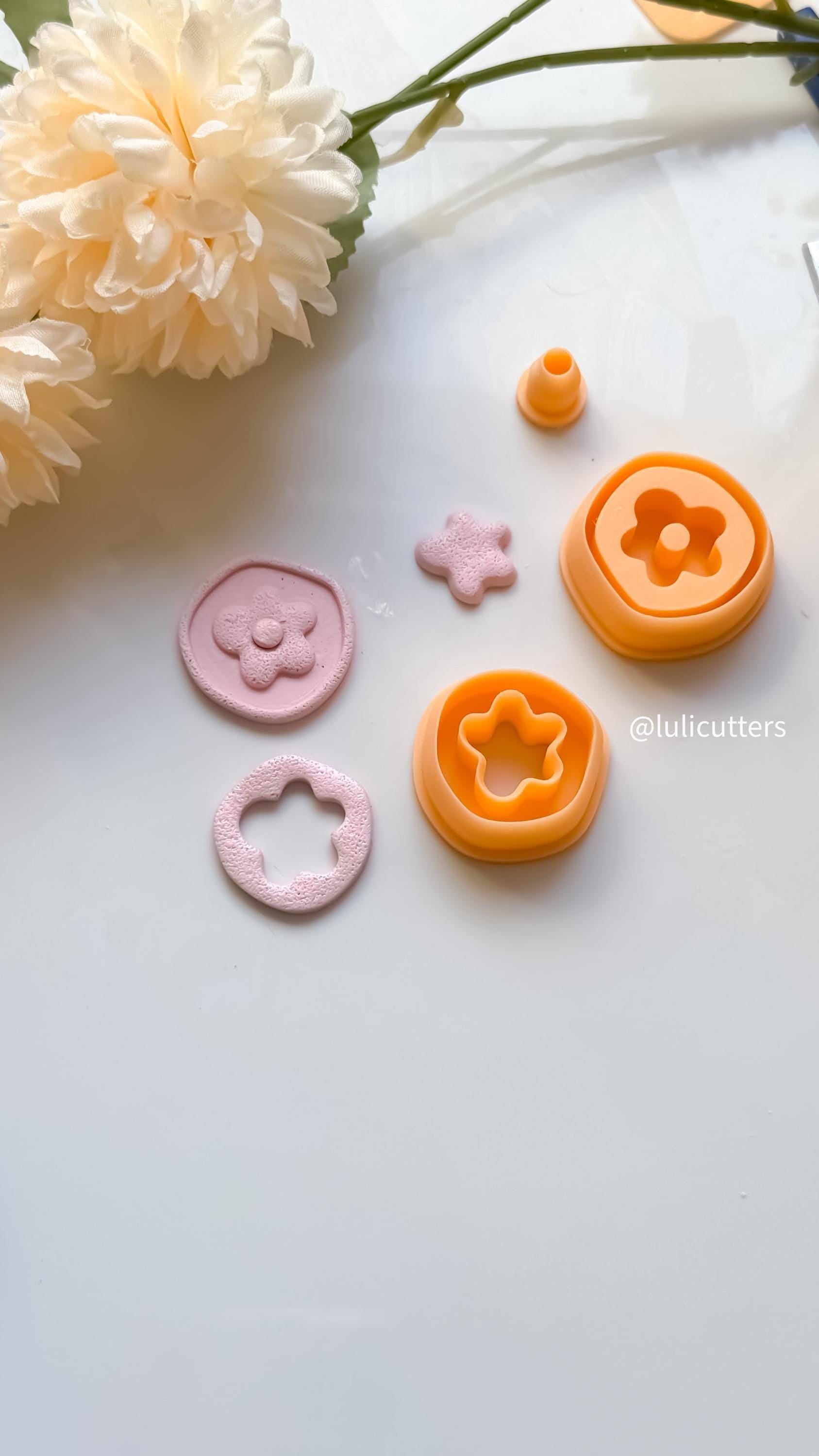Organic Flower Stamp Earrings | Polymer Clay Jewelry Tool | Boho Floral Pattern