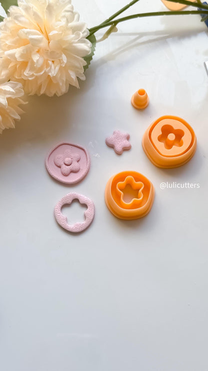 Organic Flower Stamp Earrings | Polymer Clay Jewelry Tool | Boho Floral Pattern