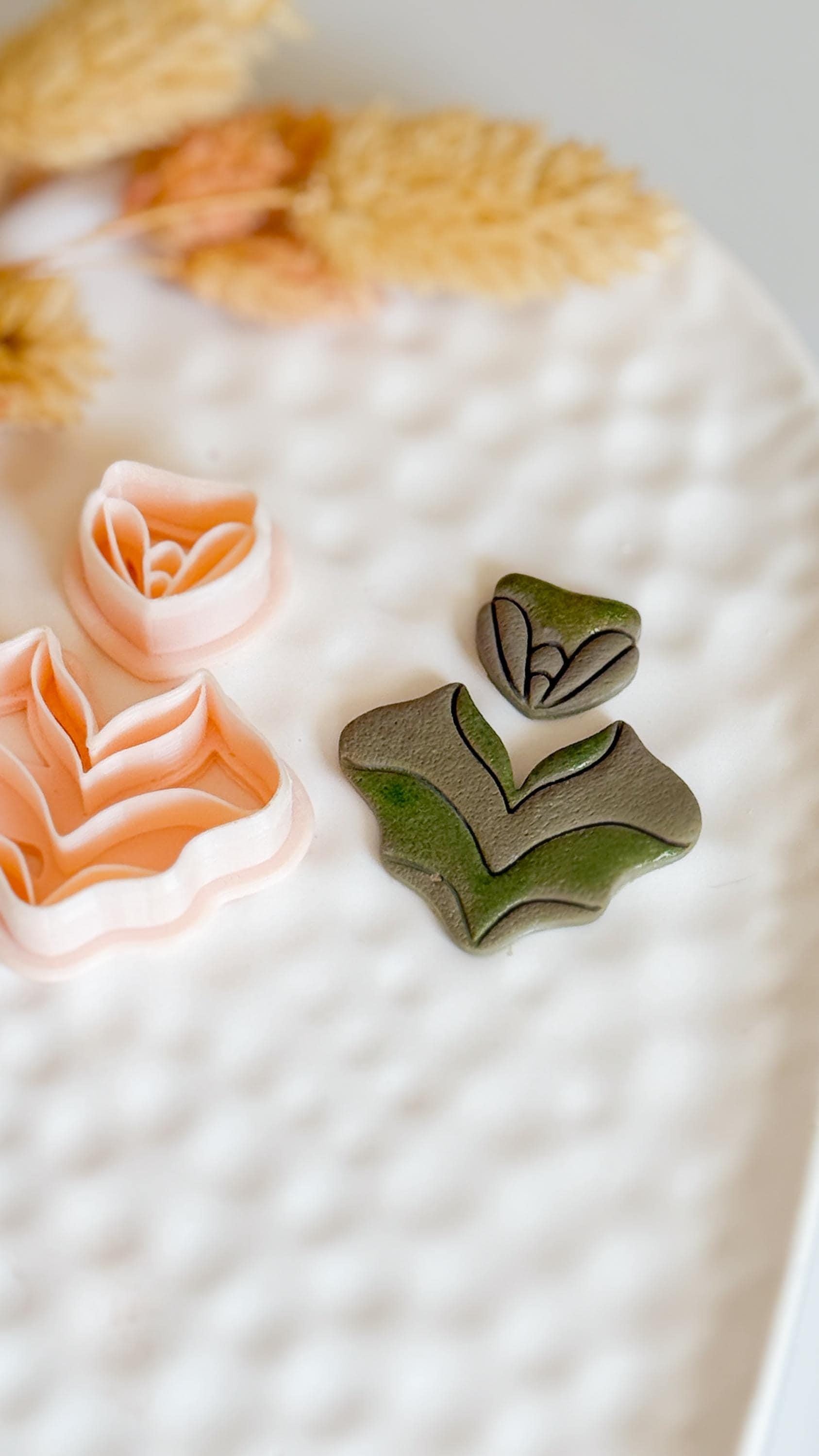 Floral Fan Clay Cutters: Polymer Clay Earring & Jewelry Making Tools