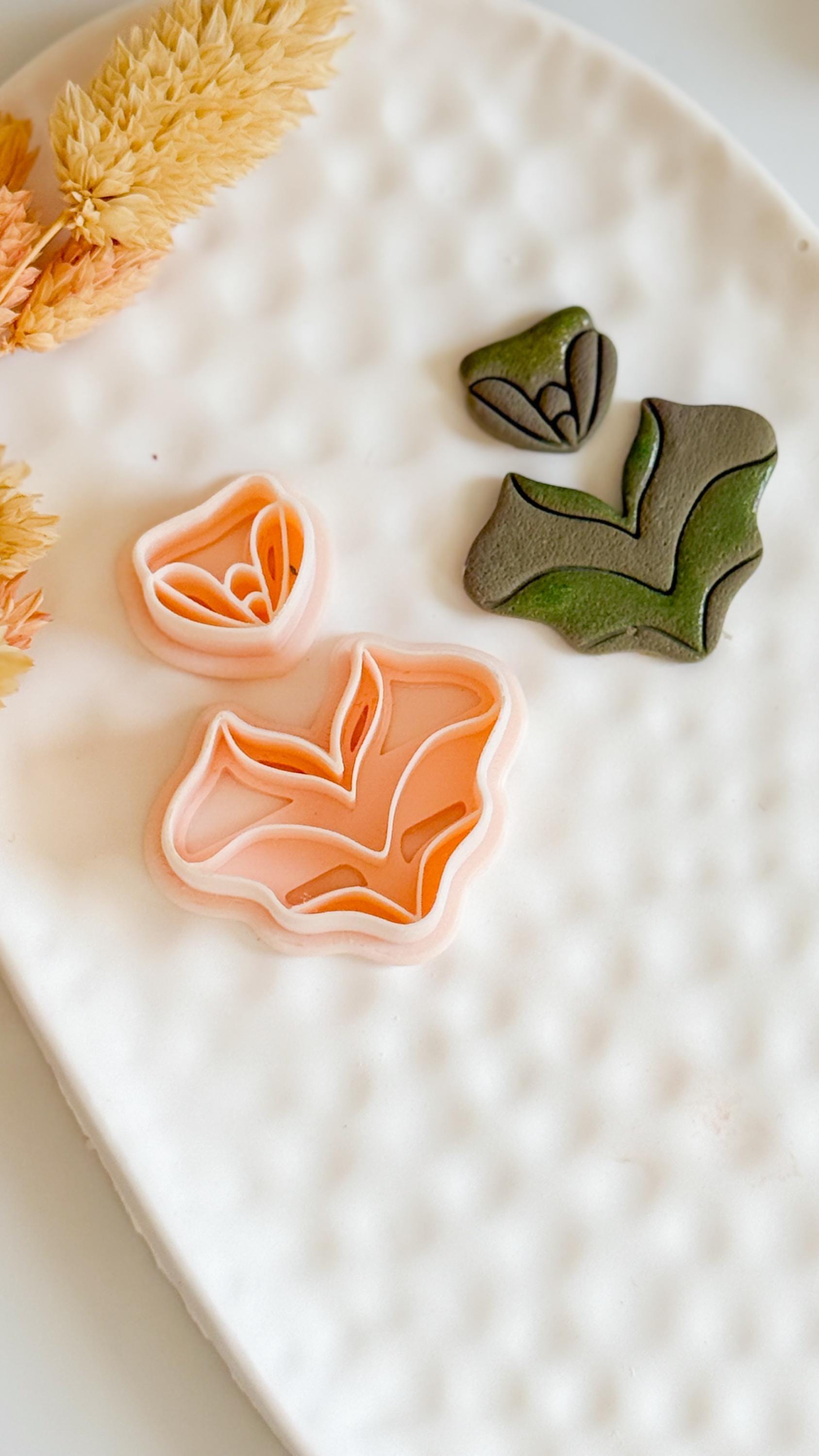Floral Fan Clay Cutters: Polymer Clay Earring & Jewelry Making Tools
