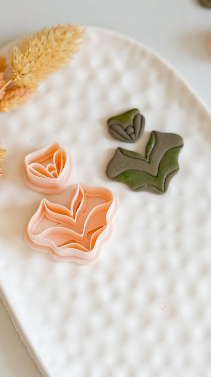 Floral Fan Clay Cutters: Polymer Clay Earring & Jewelry Making Tools