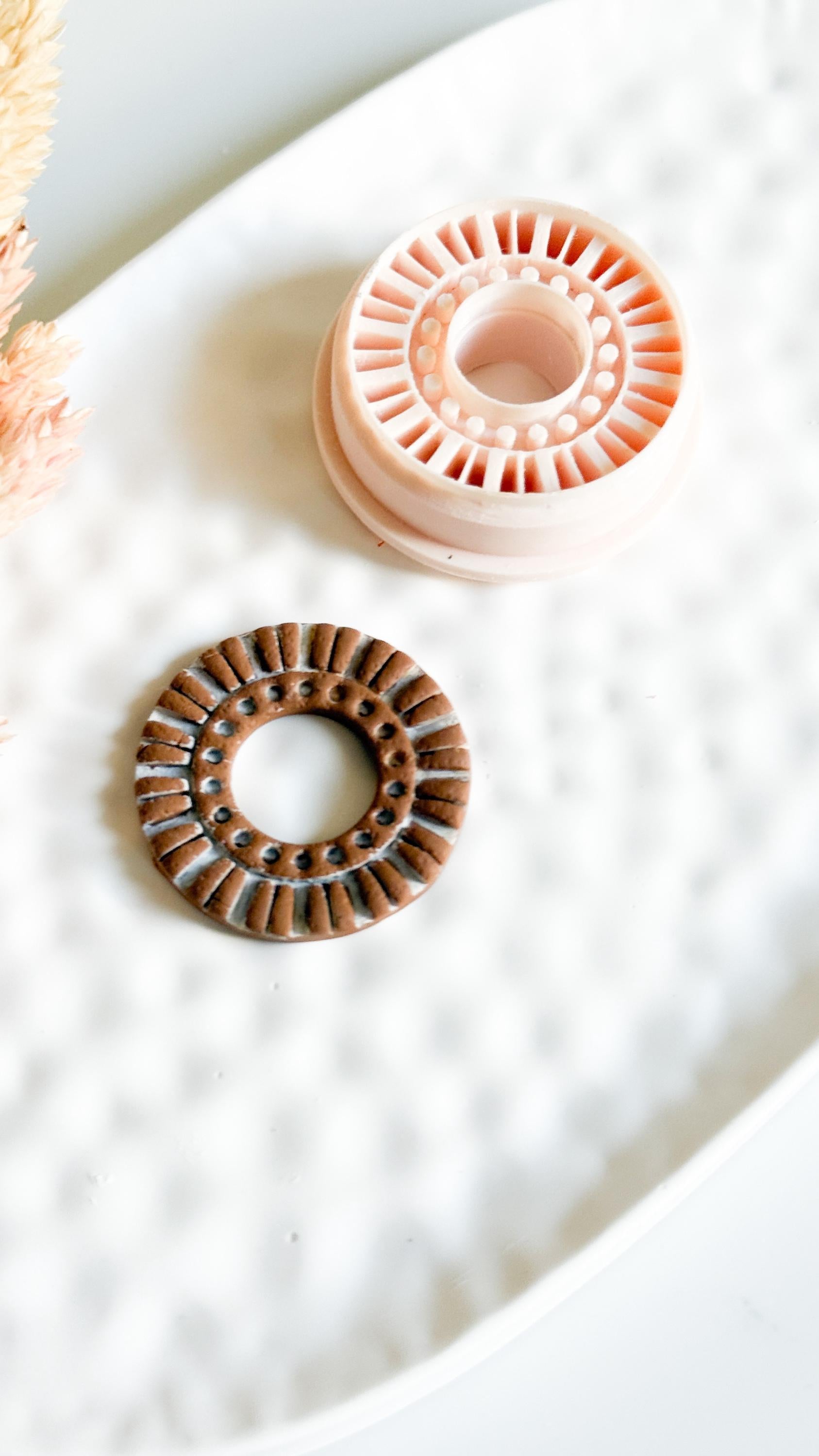 Sunburst Polymer Clay Cutter: Radiating Circle Tool for Jewelry