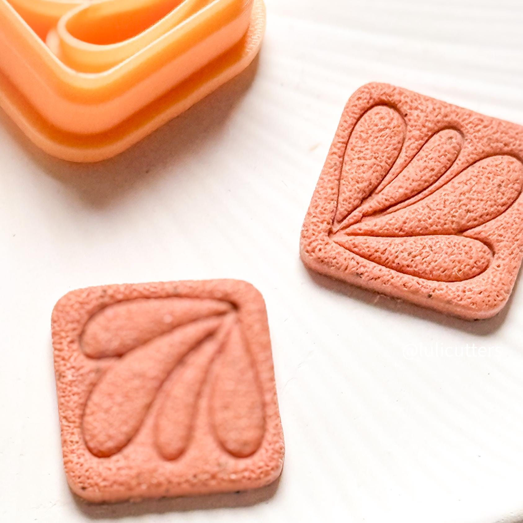 Square Floral Polymer Clay Earring Cutter Geometric Petal Drop Cutter for DIY Jewelry
