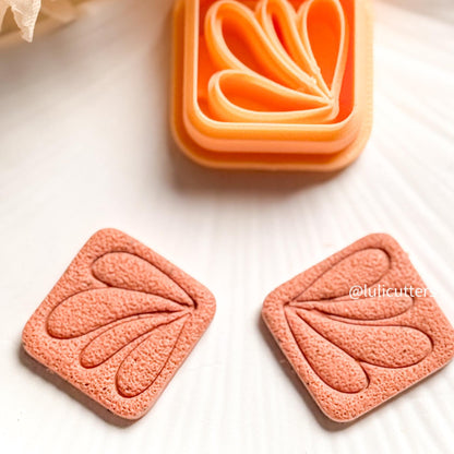 Square Floral Polymer Clay Earring Cutter Geometric Petal Drop Cutter for DIY Jewelry
